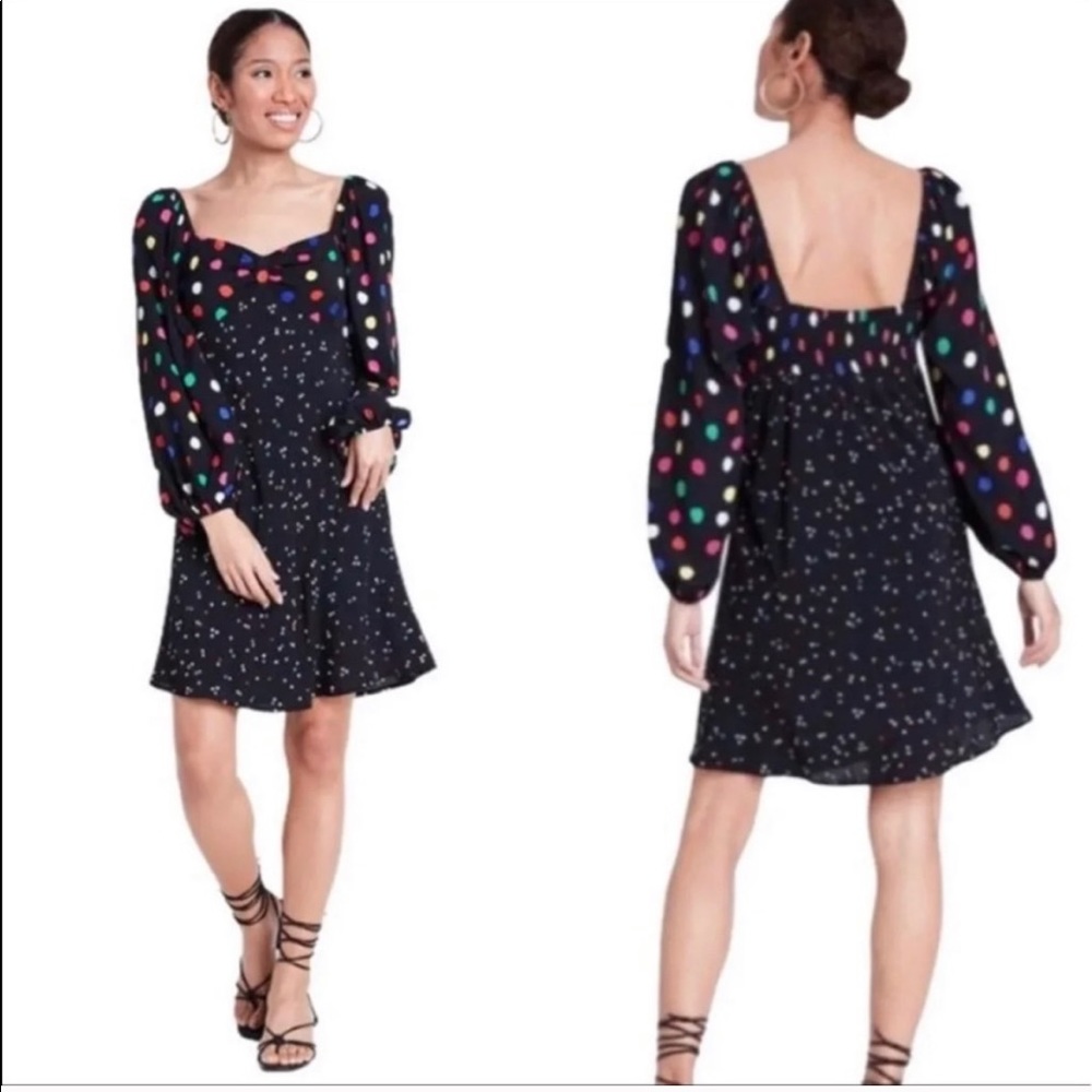 Rixo Black Polka Dot Swing Dress Size 4